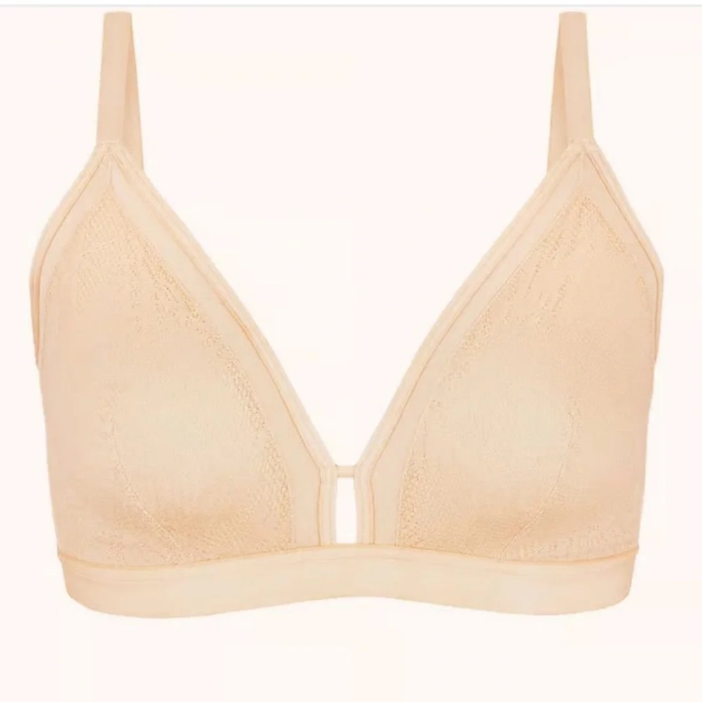 Lively Busty Bralette Size 1 Toasted Almond Beige Smooth Lace - Picture 3 of 9